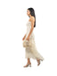 Robe en deux tissus beige et blanc