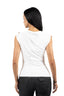 Top blanc à manche asymétrique avec détail à l'épaule