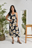 Robe longue imprimée avec fond noir.