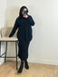 Ensemble pull mi long et jupe noir