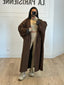 Blazer long uni oversize chocolat