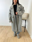 Manteau long droit gris