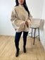 Pull style poncho beige