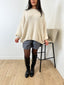 Pull boucle en laine beige