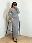 Robe col bateau gris