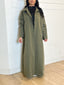 Veste trench long a bouton kaki