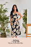 Robe longue imprimée avec fond noir.