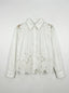 Chemise Ghada blanc avec broderies transparentes aux épaules et en bas