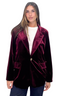 Veste de costume en velours Sanabel bordeaux