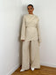 Ensemble détail encolure lin beige