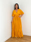 Robe col V jaune