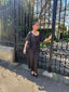 Robe satinée noir