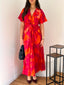 Robe multicouleur rose et rouge
