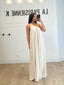 Robe asymétrique fluide beige