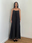 Robe bretelles avec perles noir